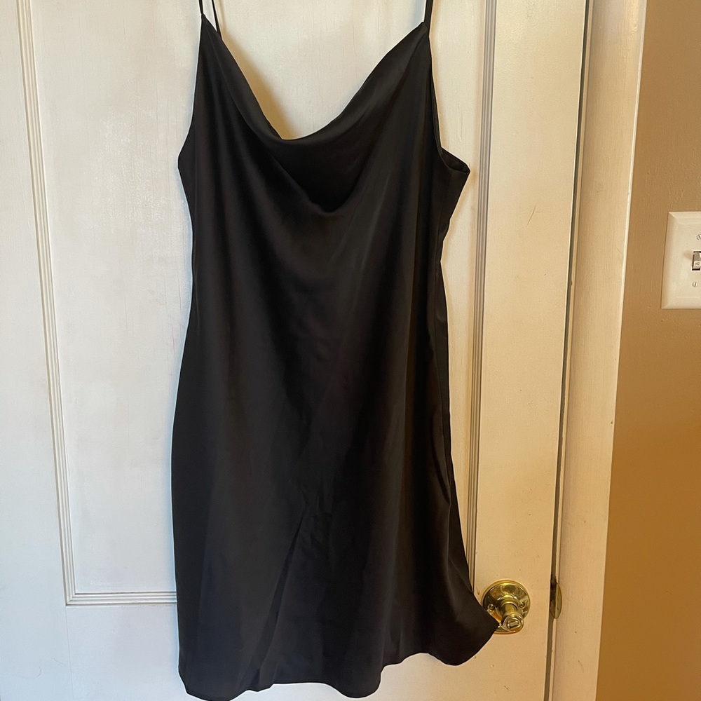 URBAN OUTFITTER Black Satin Dress